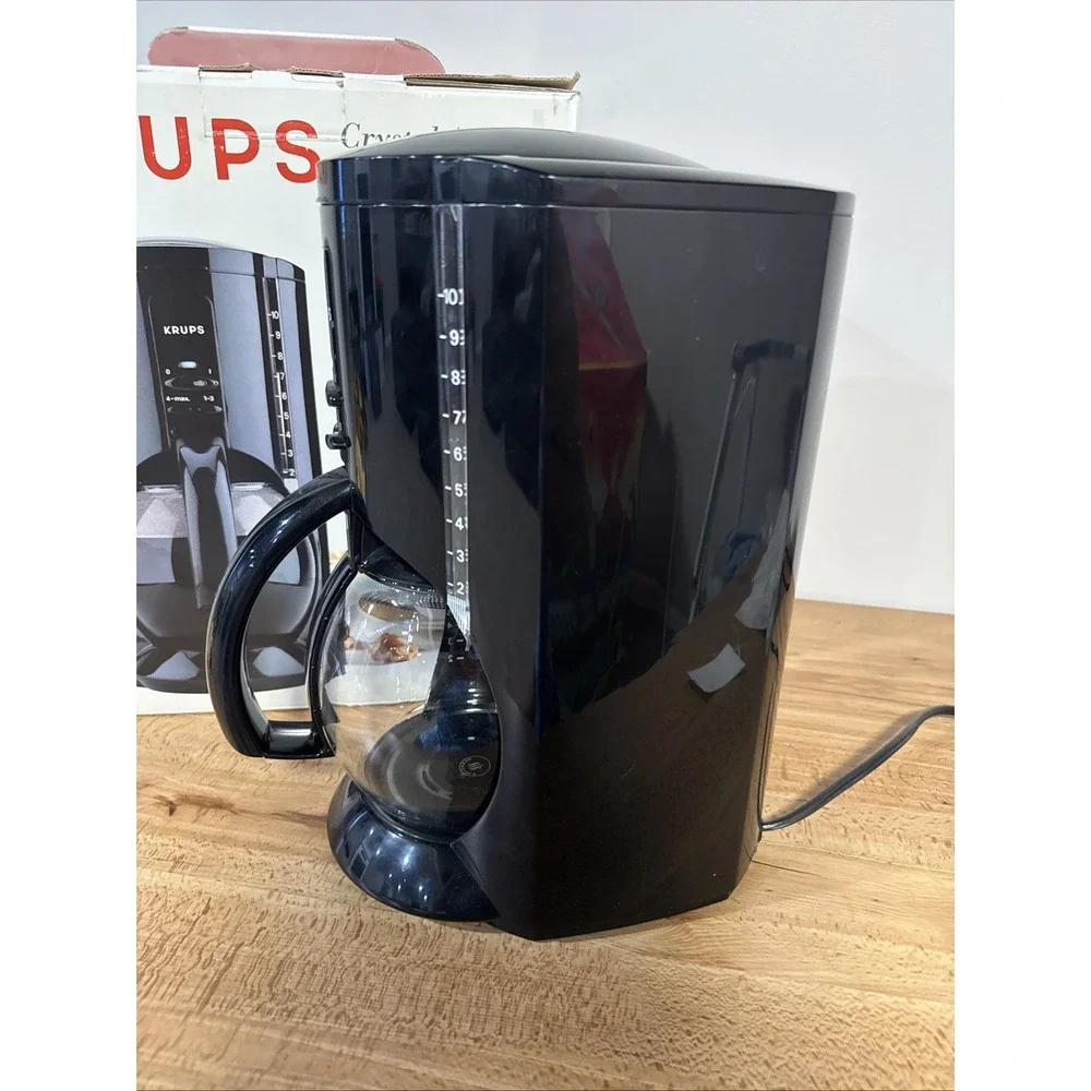 Krups Crystal Arome Time Coffee Maker Black w/ Box Tested Working 398